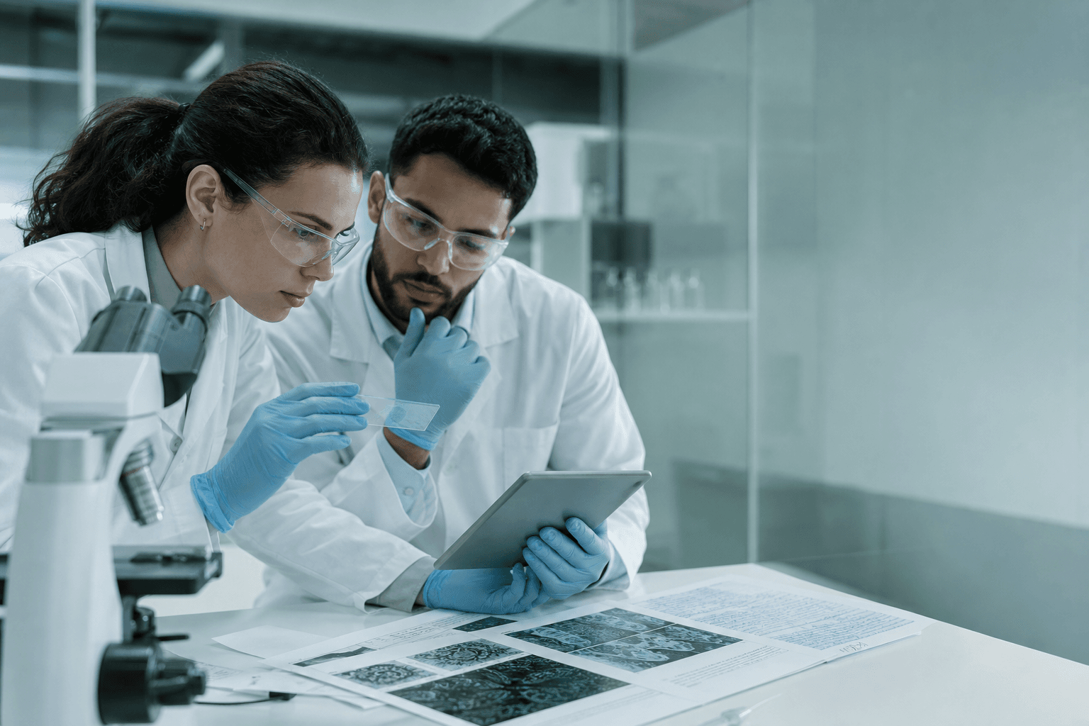 Lebanese medical students collaborating in research